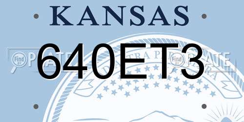 640ET3 Kansas License Plate