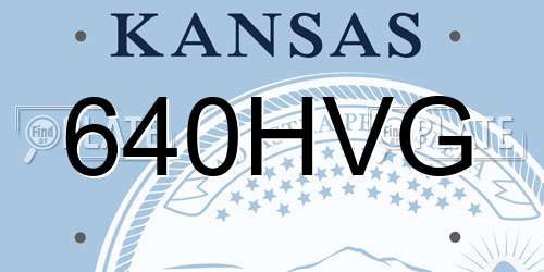 640HVG Kansas License Plate