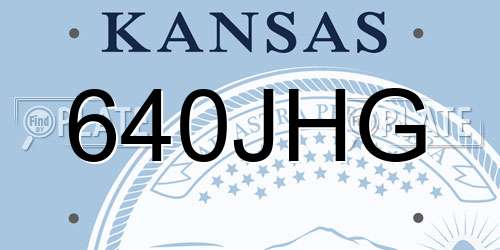 640JHG Kansas License Plate