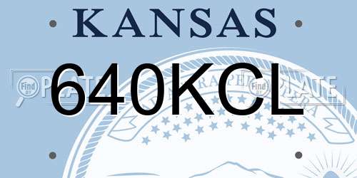 640KCL Kansas License Plate