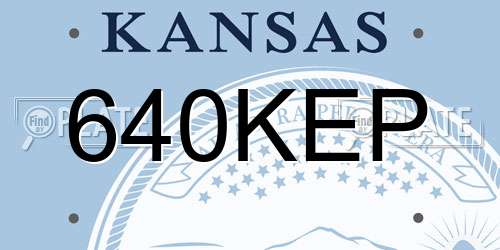 640KEP Kansas License Plate