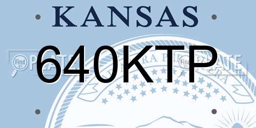 640KTP Kansas License Plate