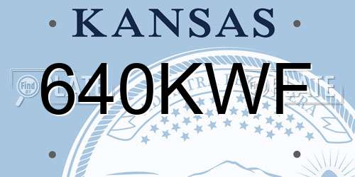 640KWF Kansas License Plate