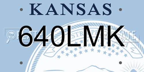 640LMK Kansas License Plate