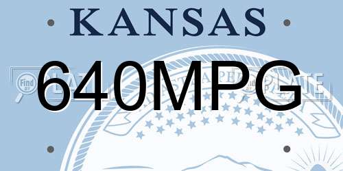 640MPG Kansas License Plate
