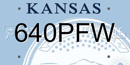640PFW Kansas License Plate