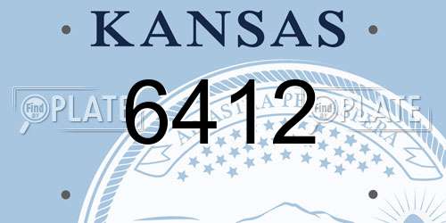 6412 Kansas License Plate
