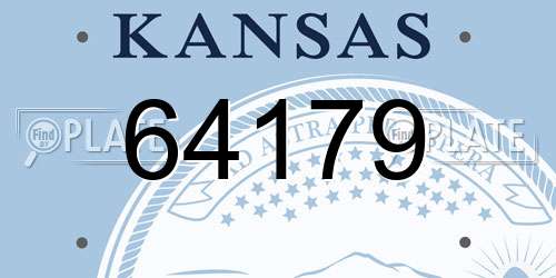 64179 Kansas License Plate