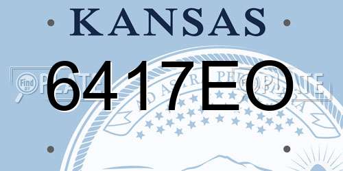 6417EO Kansas License Plate