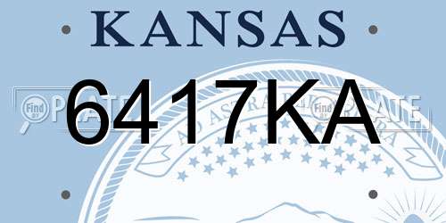 6417KA Kansas License Plate