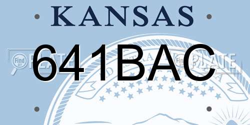 641BAC Kansas License Plate
