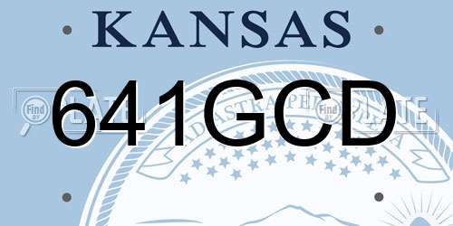 641GCD Kansas License Plate