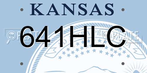 641HLC Kansas License Plate