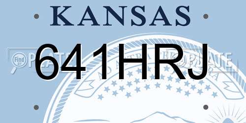 641HRJ Kansas License Plate