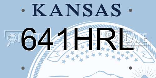641HRL Kansas License Plate