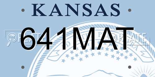 641MAT Kansas License Plate