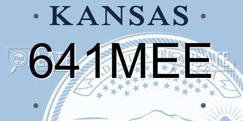641MEE Kansas License Plate