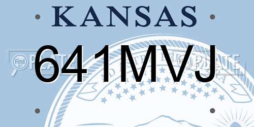 641MVJ Kansas License Plate