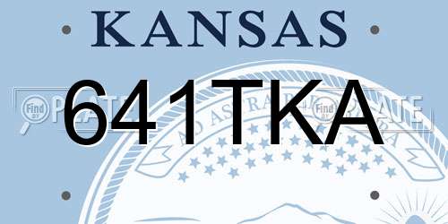 641TKA Kansas License Plate