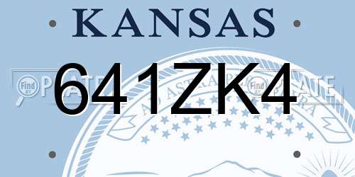 641ZK4 Kansas License Plate