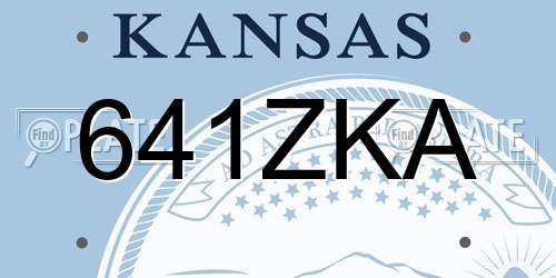 641ZKA Kansas License Plate