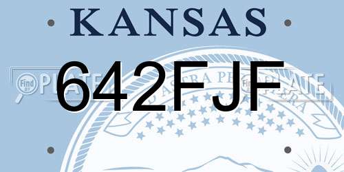 642FJF Kansas License Plate