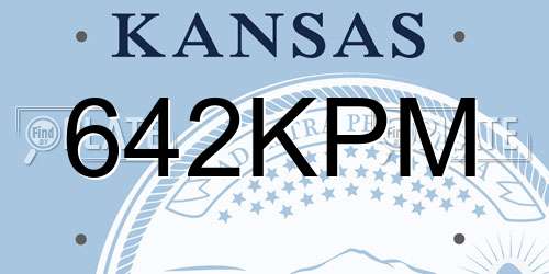 642KPM Kansas License Plate