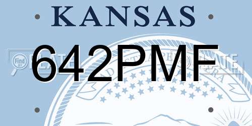 642PMF Kansas License Plate
