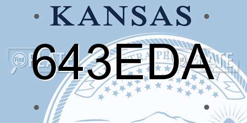 643EDA Kansas License Plate