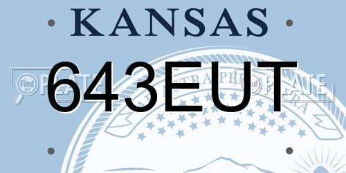 643EUT Kansas License Plate