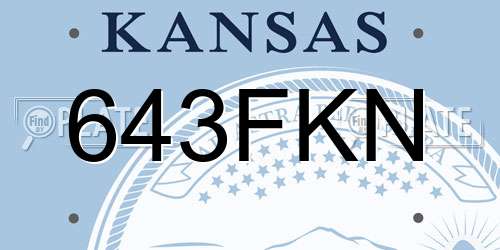 643FKN Kansas License Plate