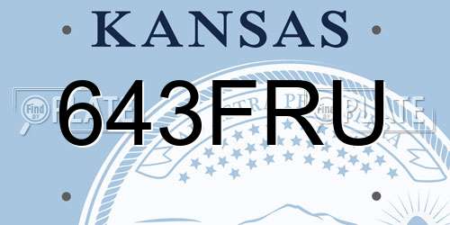 643FRU Kansas License Plate