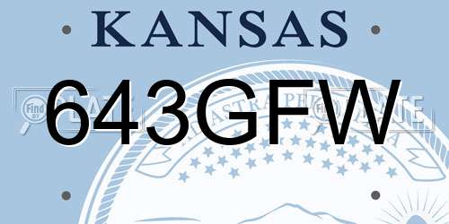 643GFW Kansas License Plate