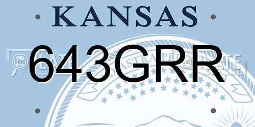 643GRR Kansas License Plate