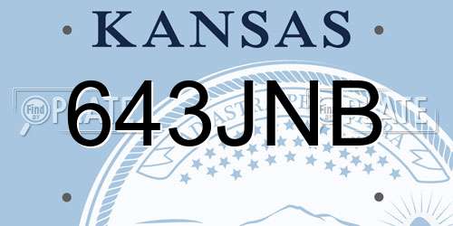 643JNB Kansas License Plate