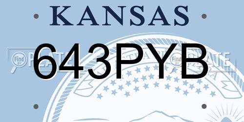 643PYB Kansas License Plate