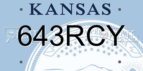 643RCY Kansas License Plate