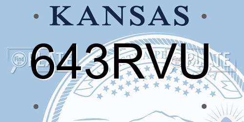 643RVU Kansas License Plate