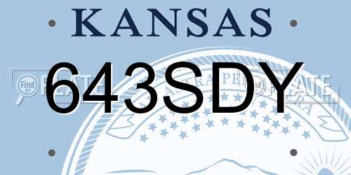 643SDY Kansas License Plate