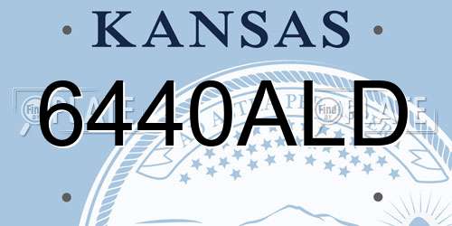 6440ALD Kansas License Plate