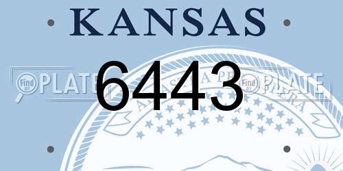 6443 Kansas License Plate