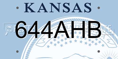 644AHB Kansas License Plate