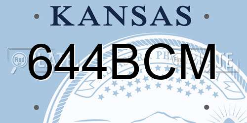 644BCM Kansas License Plate