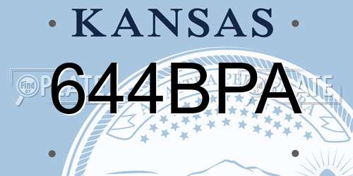 644BPA Kansas License Plate