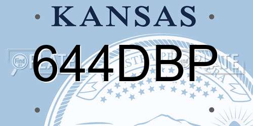 644DBP Kansas License Plate