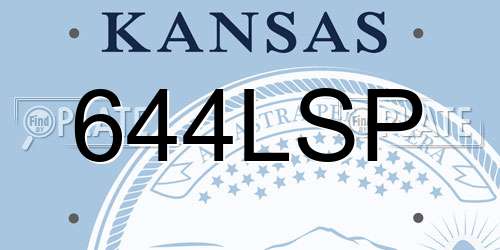 644LSP Kansas License Plate