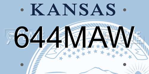 644MAW Kansas License Plate