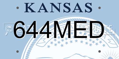 644MED Kansas License Plate