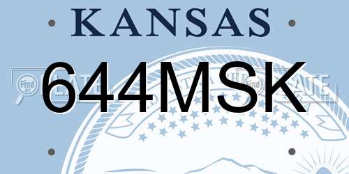 644MSK Kansas License Plate