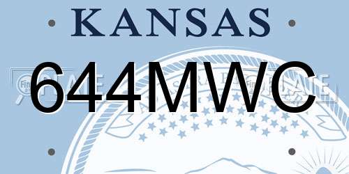 644MWC Kansas License Plate